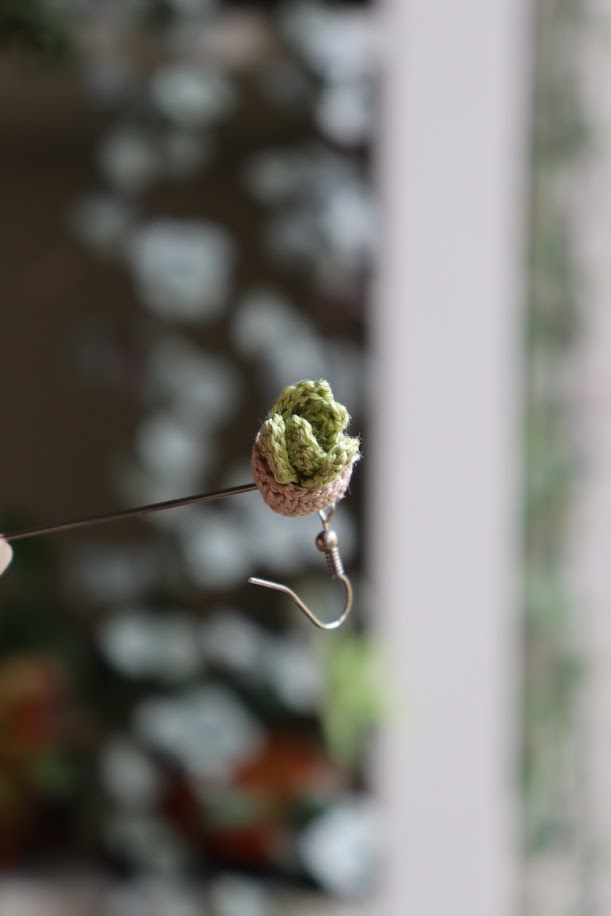 Crochet Succulent Earrings