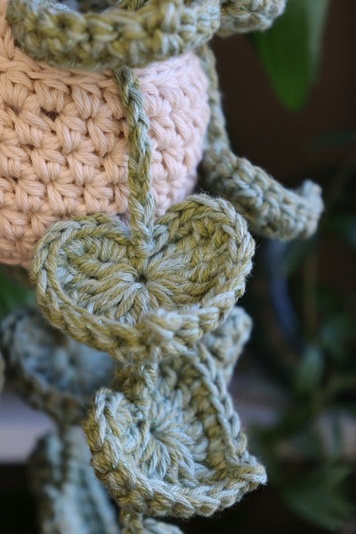 Double Strand Crochet Heart Leaf Plant
