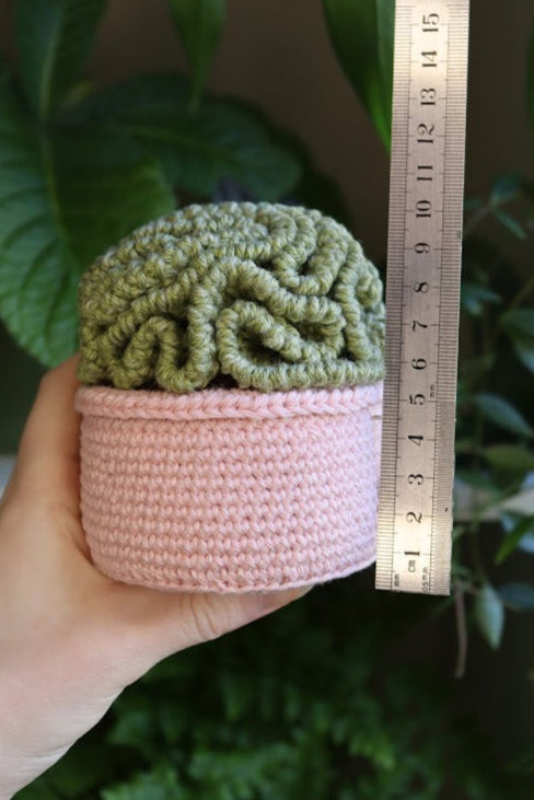 Crochet Brain Plant in Sparkle Pot