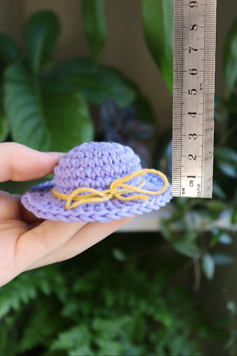 Crochet Blue Hat with Yellow Bow