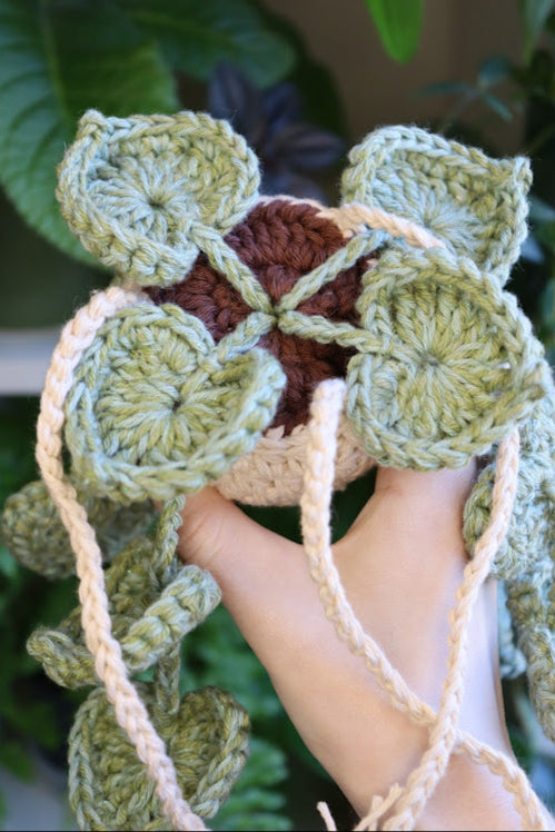 Double Strand Crochet Heart Leaf Plant