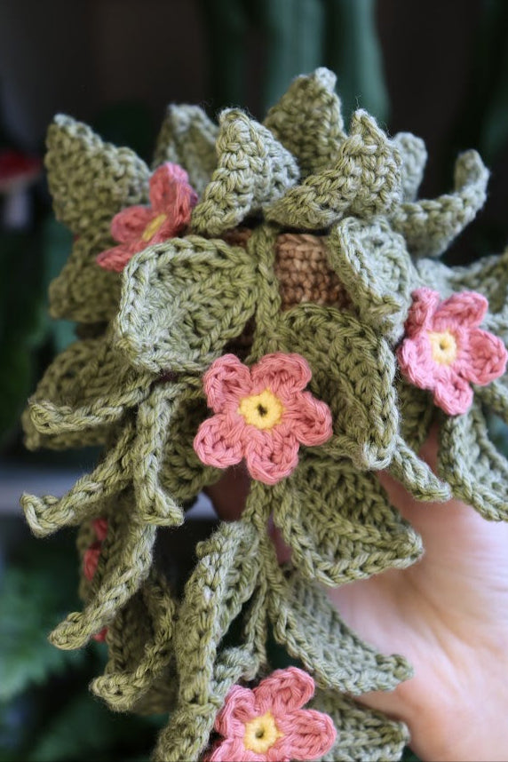 Crochet Pink Flower Plant