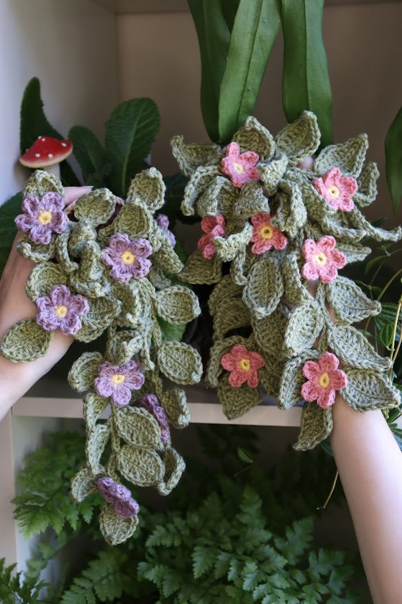 Crochet Pink Flower Plant