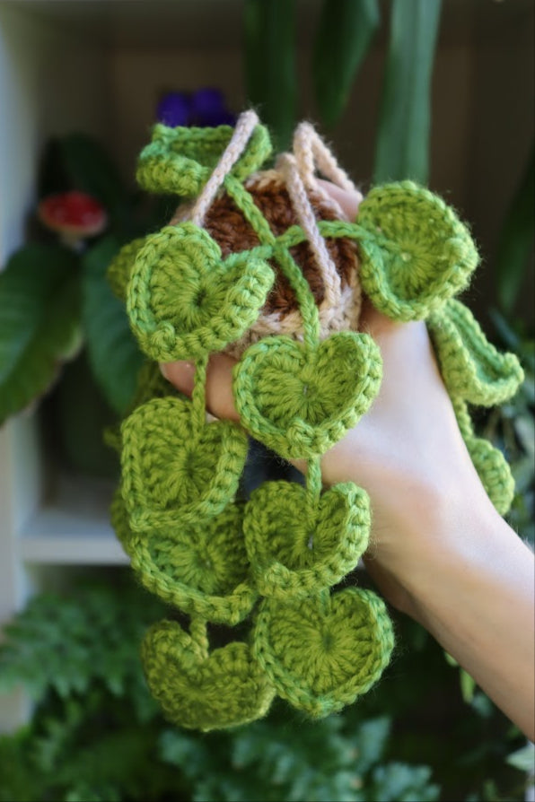 Crochet Heart Leaf Plant