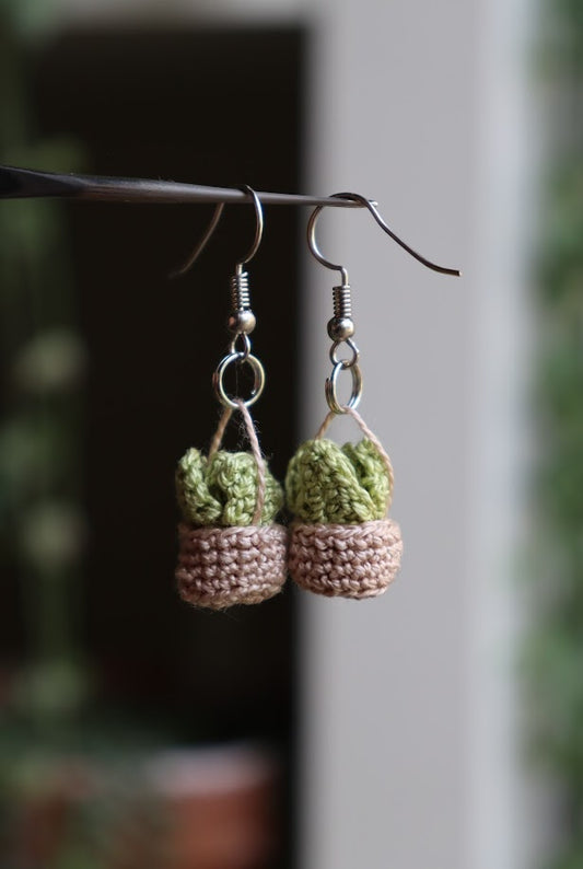 Crochet Succulent Earrings