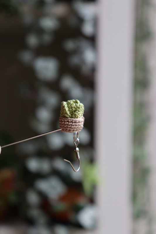 Crochet Succulent Earrings