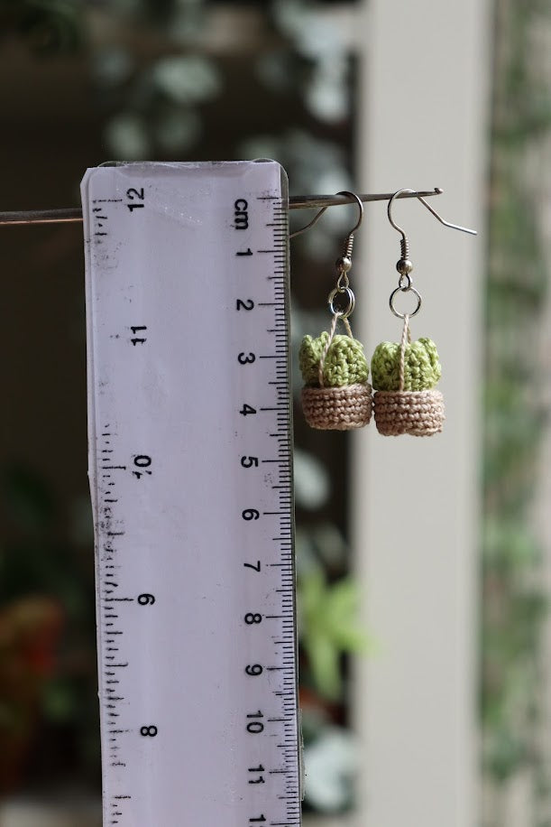 Crochet Succulent Earrings
