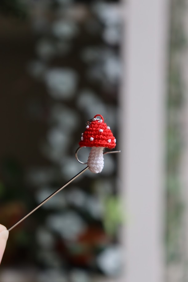 Crochet Mushroom Earrings