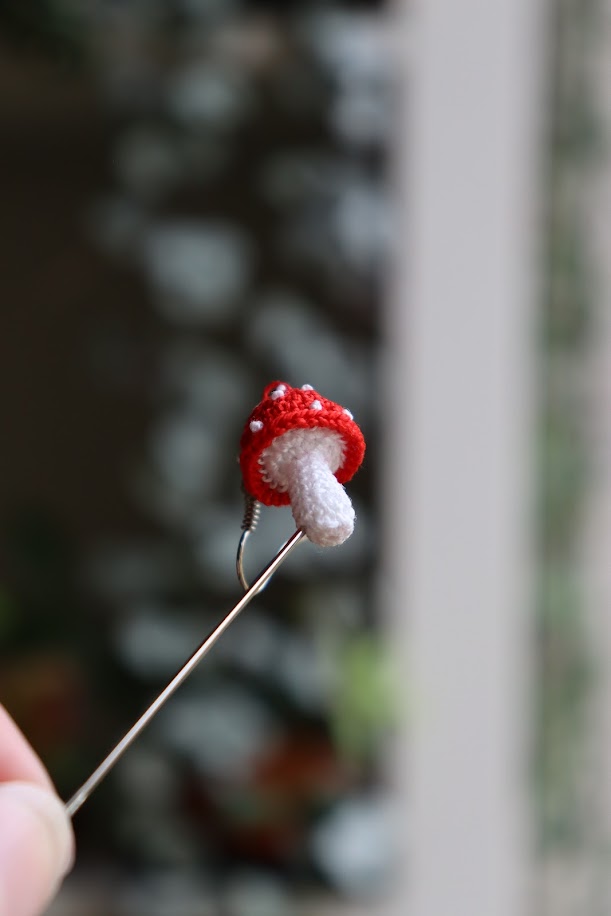 Crochet Mushroom Earrings