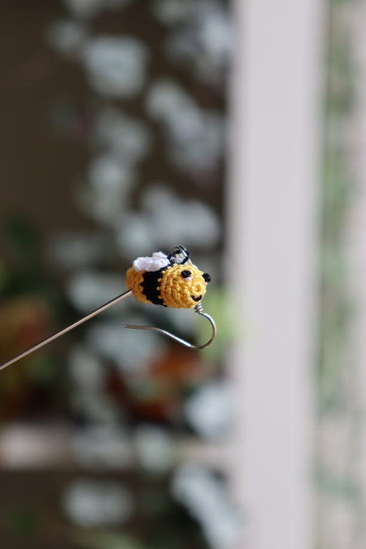 Crochet Bee Earrings