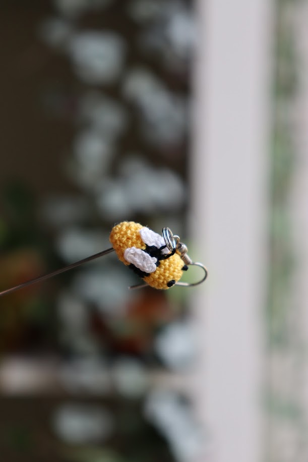 Crochet Bee Earrings