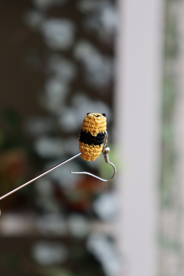 Crochet Bee Earrings