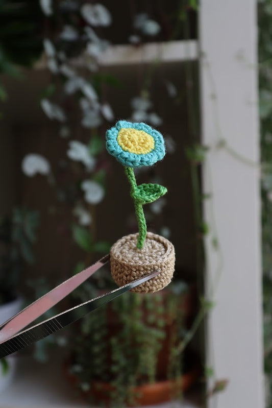 Crochet Blue Flower