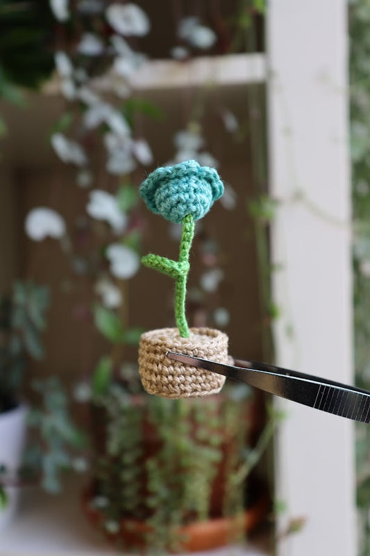 Crochet Blue Flower