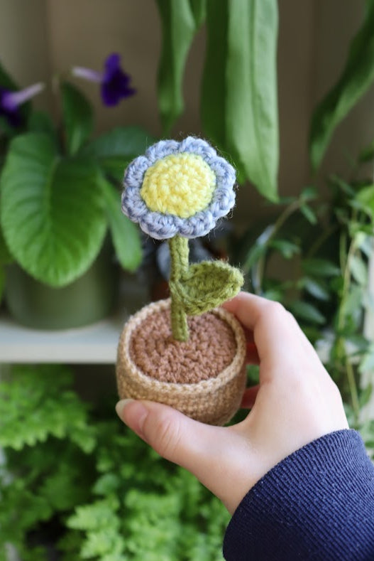 Crochet Blue Flower