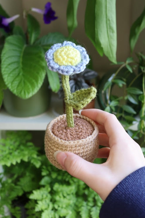 Crochet Blue Flower