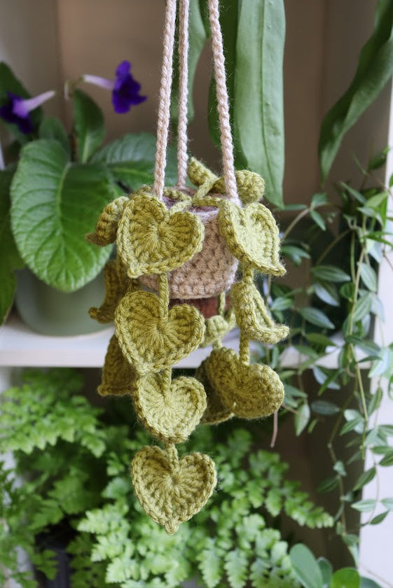 Crochet Green Heart Leaf Plant