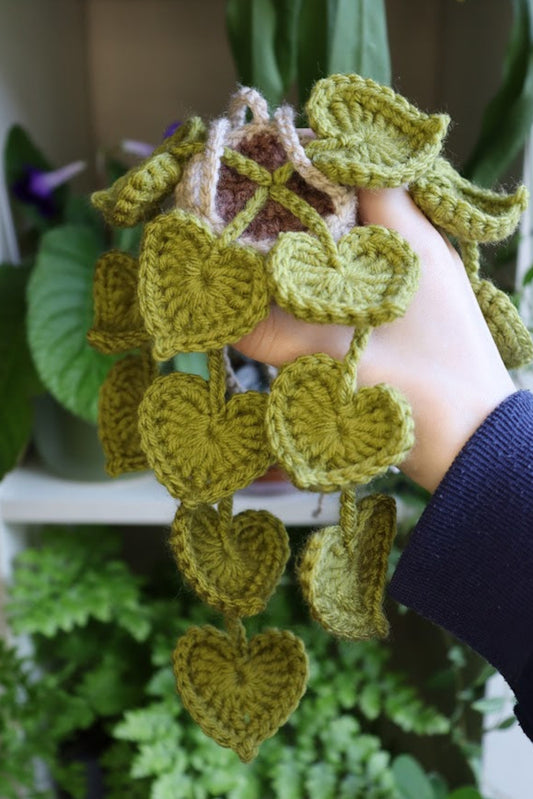 Crochet Green Heart Leaf Plant