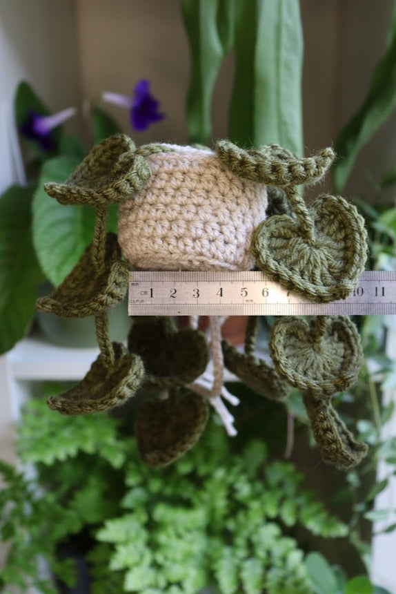 Crochet Dark Green Heart Leaf Plant