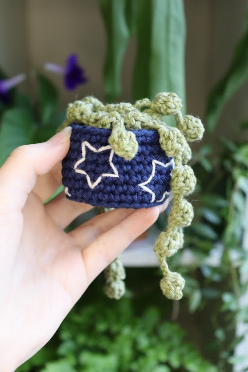 Crochet String of Pearls in Star Pot