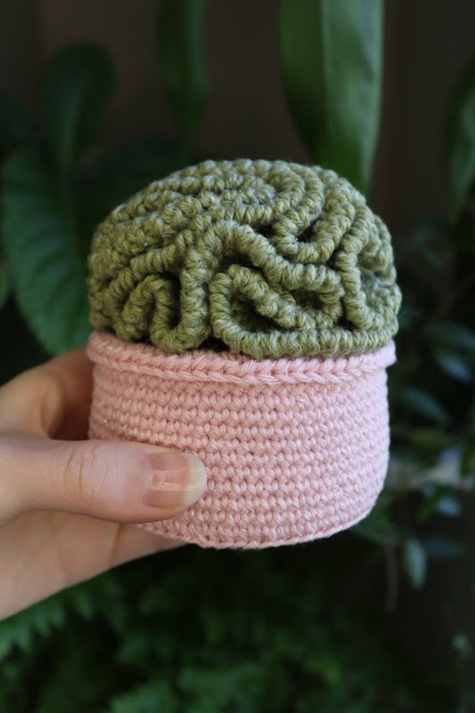 Crochet Brain Plant in Sparkle Pot