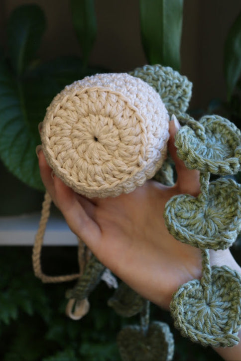 Double Strand Crochet Heart Leaf Plant