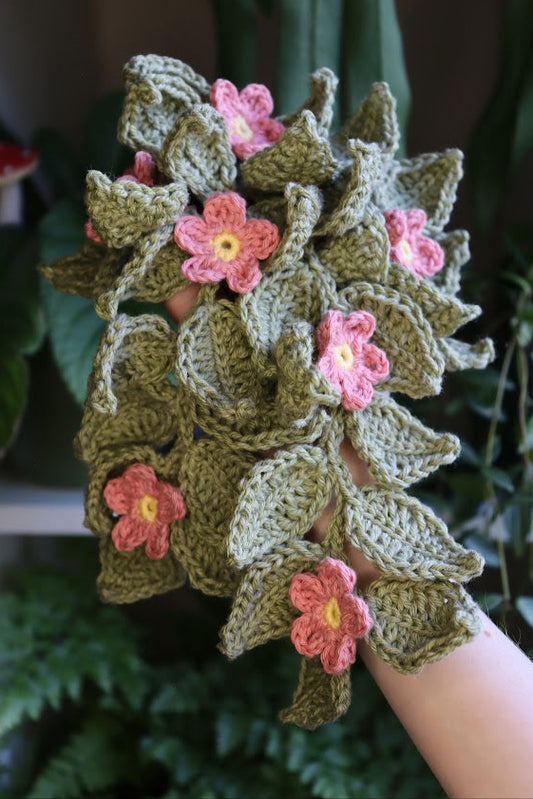 Crochet Pink Flower Plant