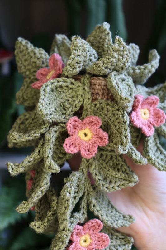 Crochet Pink Flower Plant