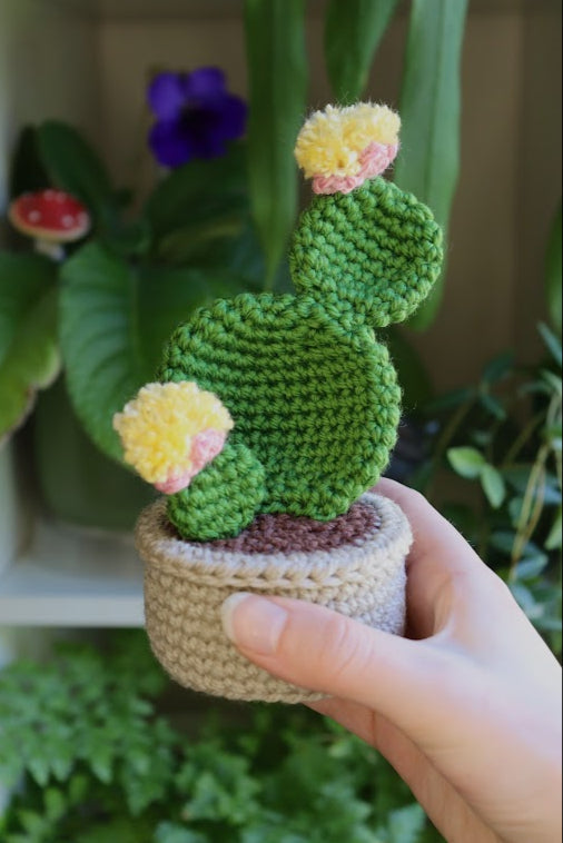 Crochet Pink Flower Prickly Pear Cactus