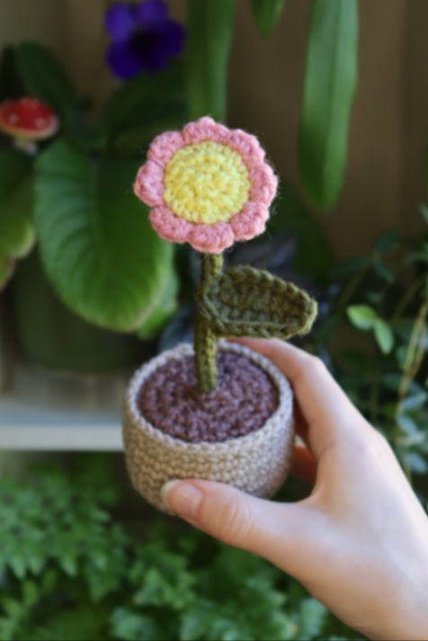 Crochet Pink Flower