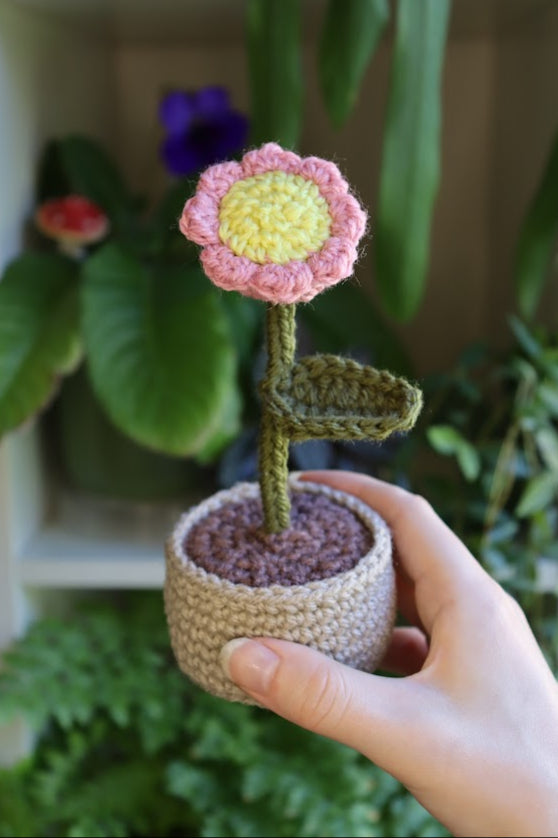 Crochet Pink Flower