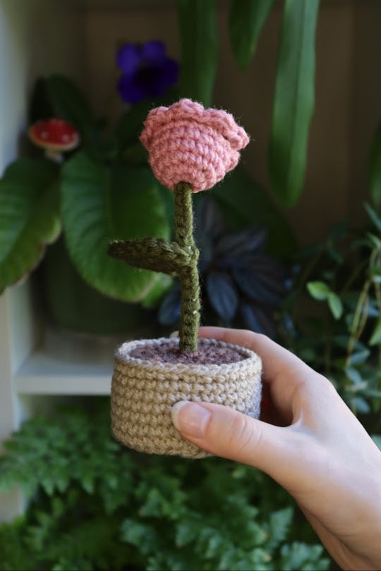 Crochet Pink Flower