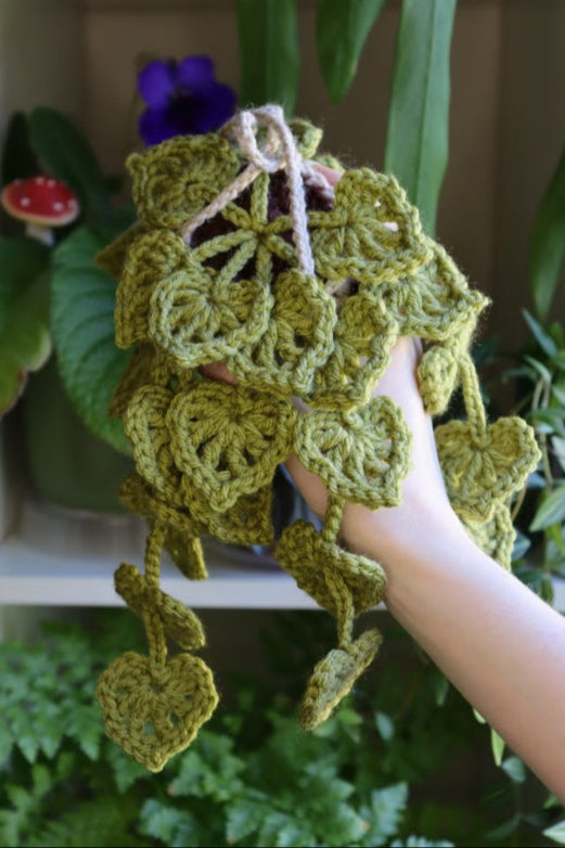 Crochet Green Hanging Plant