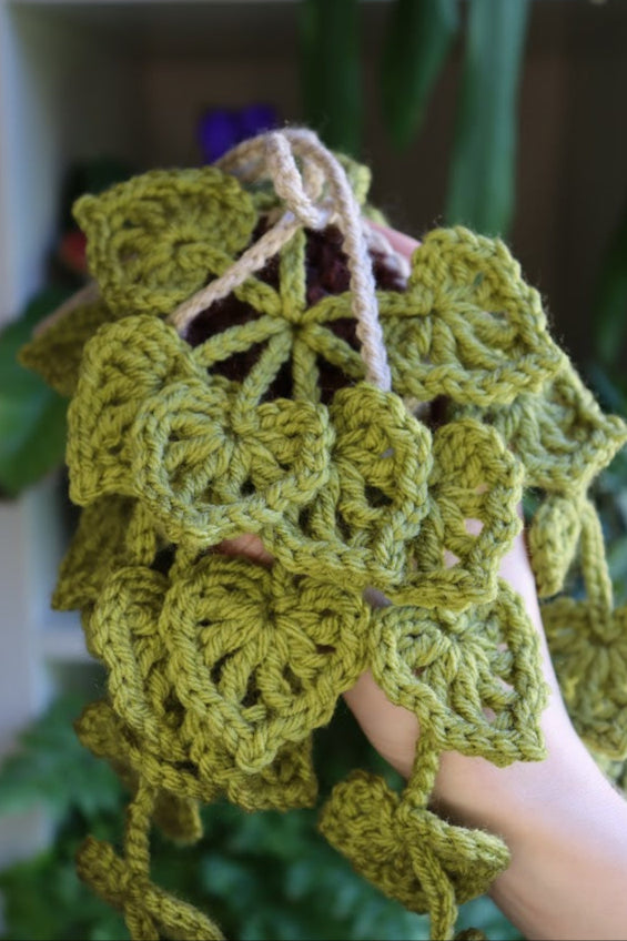 Crochet Green Hanging Plant