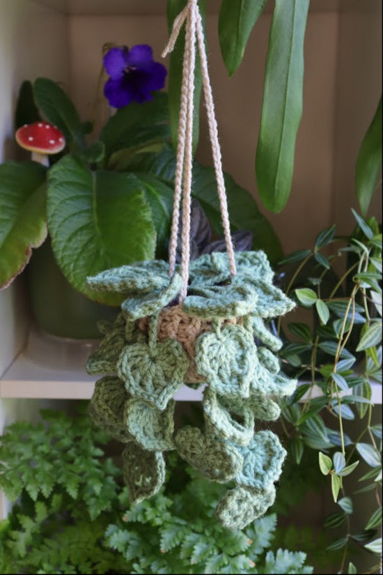 Crochet Mint Green Hanging Plant