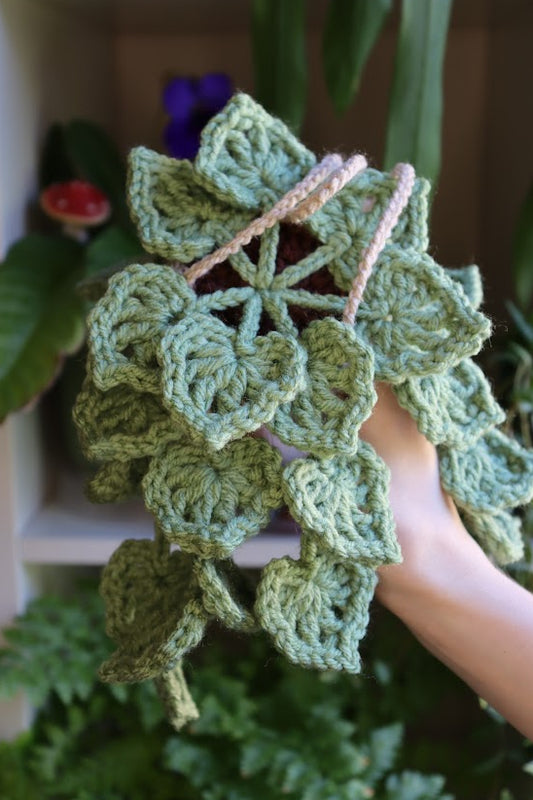 Crochet Mint Green Hanging Plant
