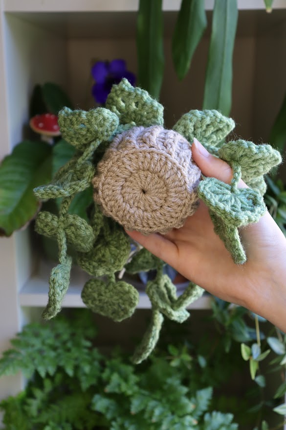 Crochet Mint Green Hanging Plant
