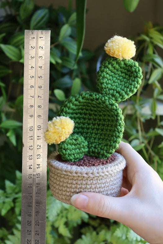 Crochet Yellow Flower Prickly Pear Cactus