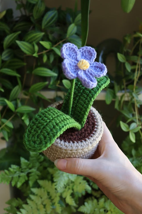 Crochet Blue Flower